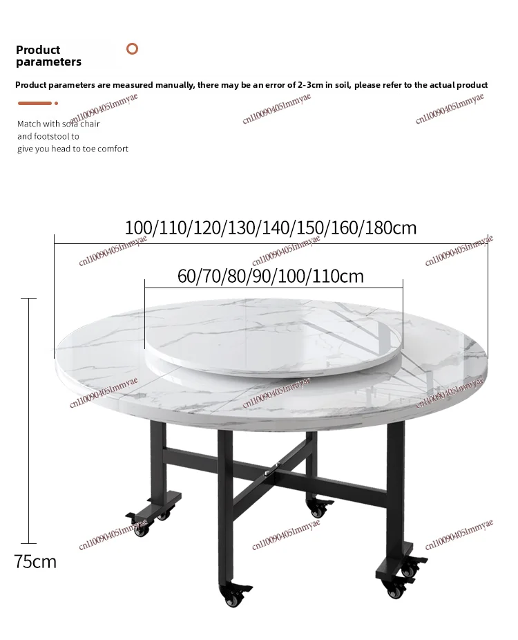 طاولة طعام قابلة للطي منزلية متعددة الوظائف قابلة للطي طاولة طعام مستديرة متنقلة #6
