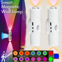Led Night Light Rgb Gradient Ambient Light Magnetic Suction Light With Motion Sensor Suitable for Wardrobes and Cabinets Closet