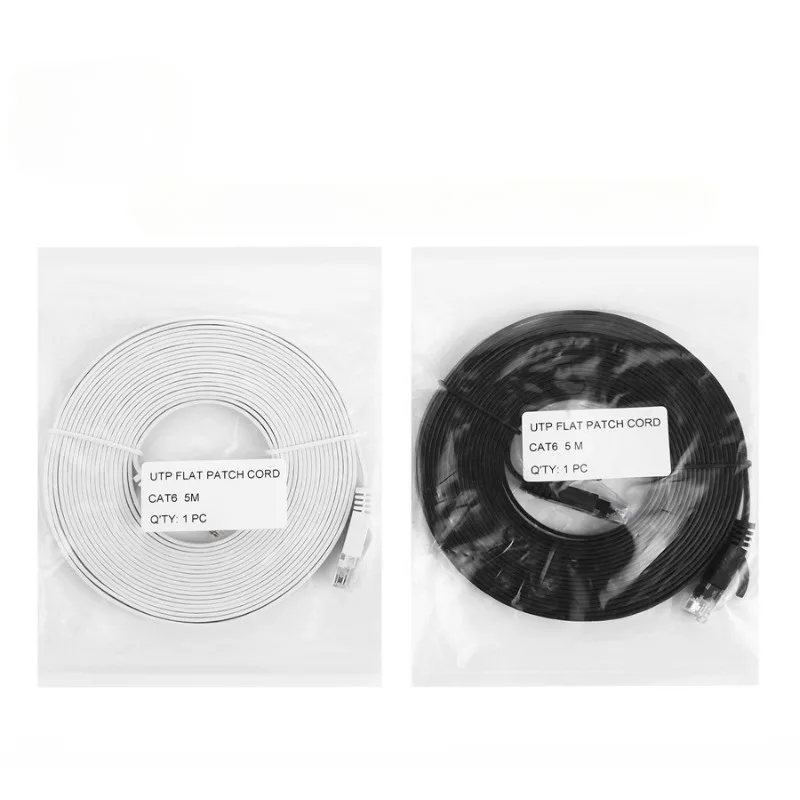 Câble Ethernet plat CAT6, 0.5/1/1.5/2m, RJ45, pour routeur d'ordinateur portable