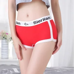 Women's Anti-exposure Ladies Boxers Cotton Sports Style Underwear Fashion Lingerie Letter Belt Plus Size Girls Boxer Shorts