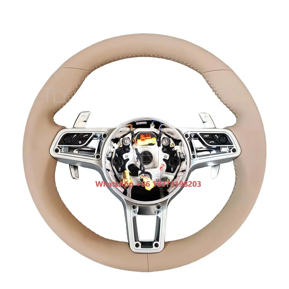 Upgrade Full Leather Volant Lenkrad Steering Wheel for Porsche Panamera Cayenne Macan Cayman Boxster Taycan 918 911 981 718 958