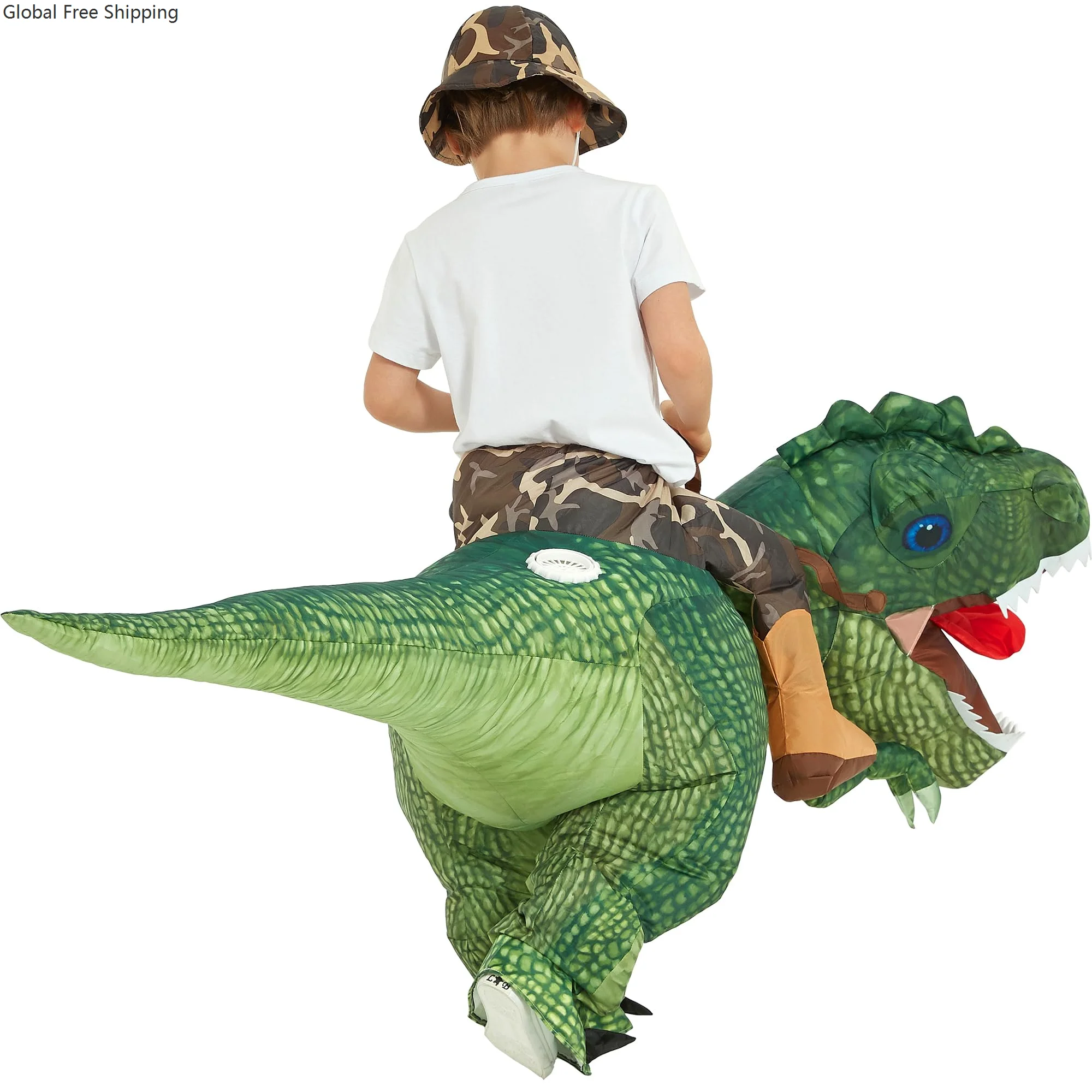 Inflatable Dinosaur Ride Boys Carnival Festival Role Play Tyrannosaurus Rex Fun Party Halloween Children Dinosaur Mount Costume