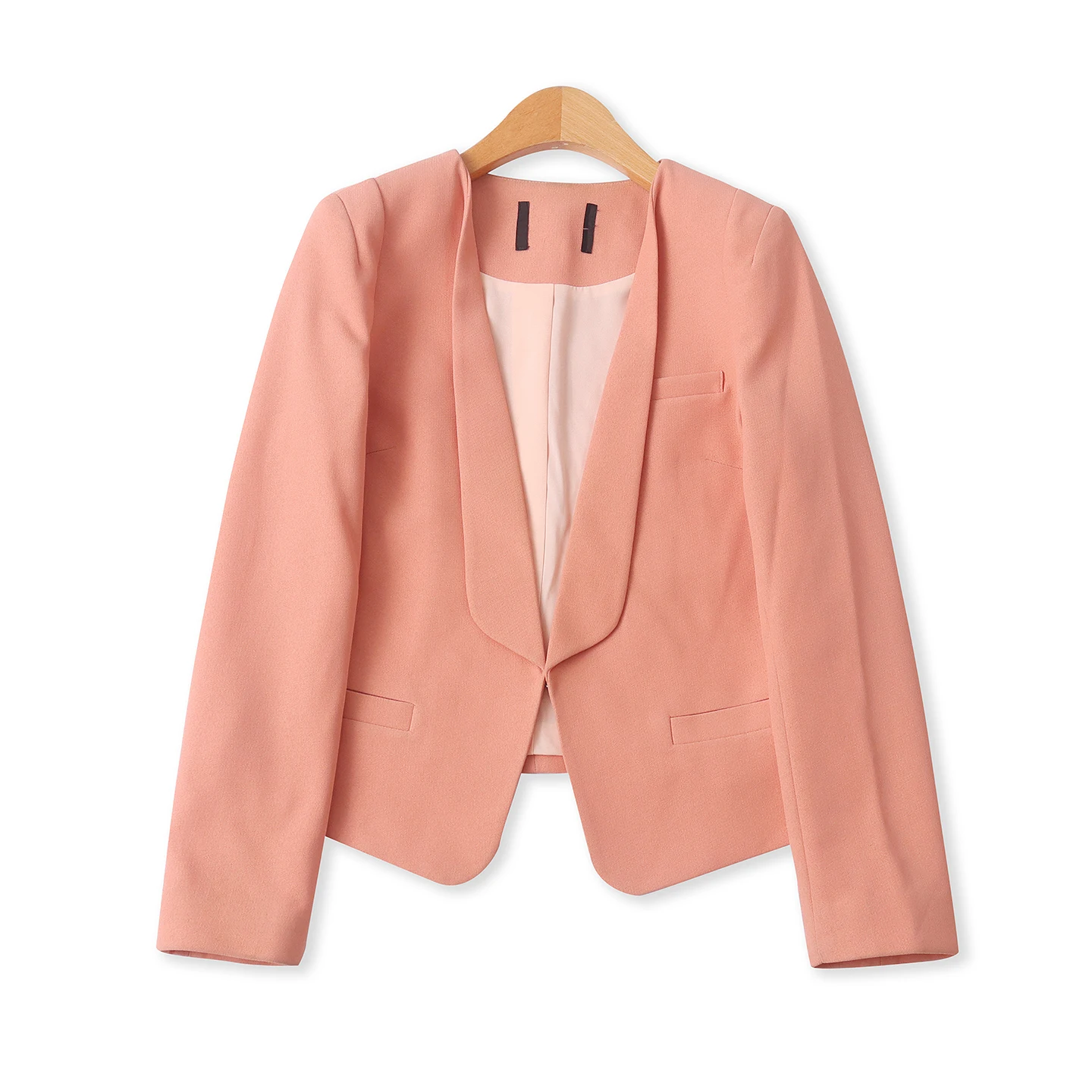 Slim Fit Short Suit Jacket Women's Casual Shoulder Pad Design Long Sleeve Button Outerwear Versatile Style Autumn New Arrival
