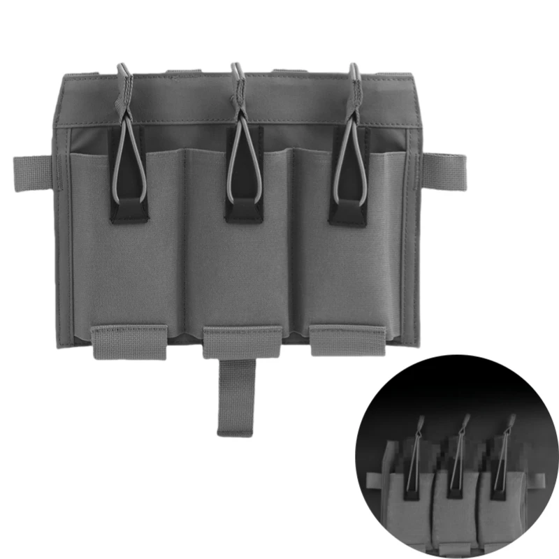 

M4 Triple Mag Elastic Front Panel | Quick-Release 3x AR Magazine Holder | For Plate Carriers & Chest Rigs