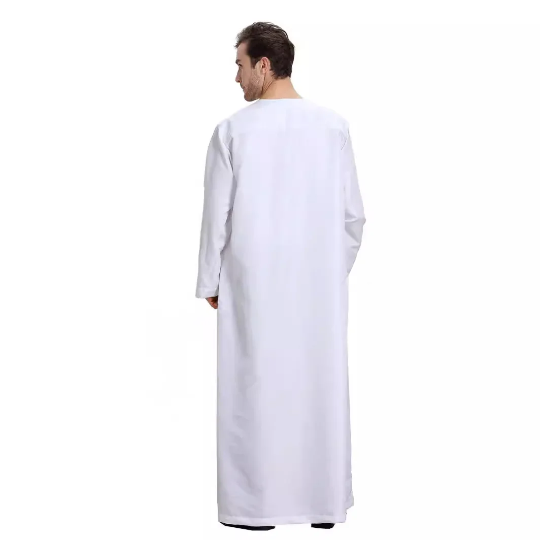 Jubah pria Muslim, Baju Pria Muslim warna Solid, jubah lengan panjang, Arab Saudi, Timur Tengah, Turki, S-3XL