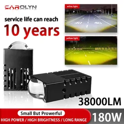 2PC 180W Grile LED Light Pods Car Front Headlight Motorcycle ATV UTV Projector Lens Car Fog Offroad 38000LM with Fan 10V-80V