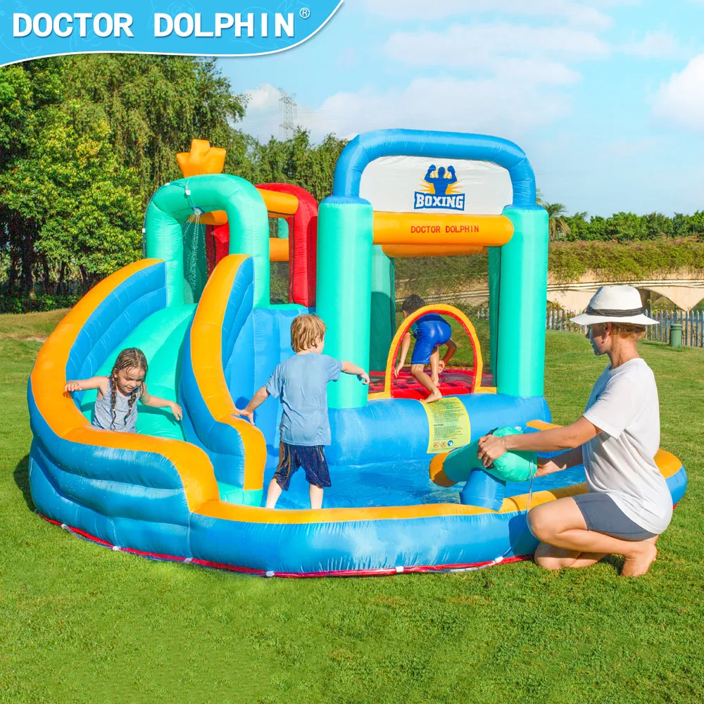 

Doctor Dolphin Party Game Water Guns Air Bouncer Jumping House Bouncy Castle Inflatable Slide