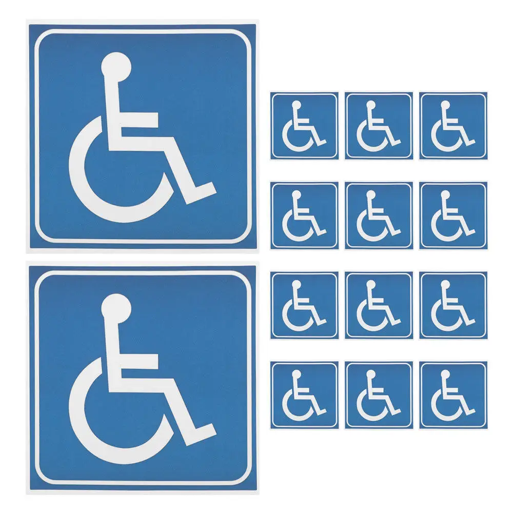 

15Pcs Disability Stickers Waterproof Scratch Resistant Clear Wheelchair Symbol Decals for Car Window Disabled Parking Sign Door