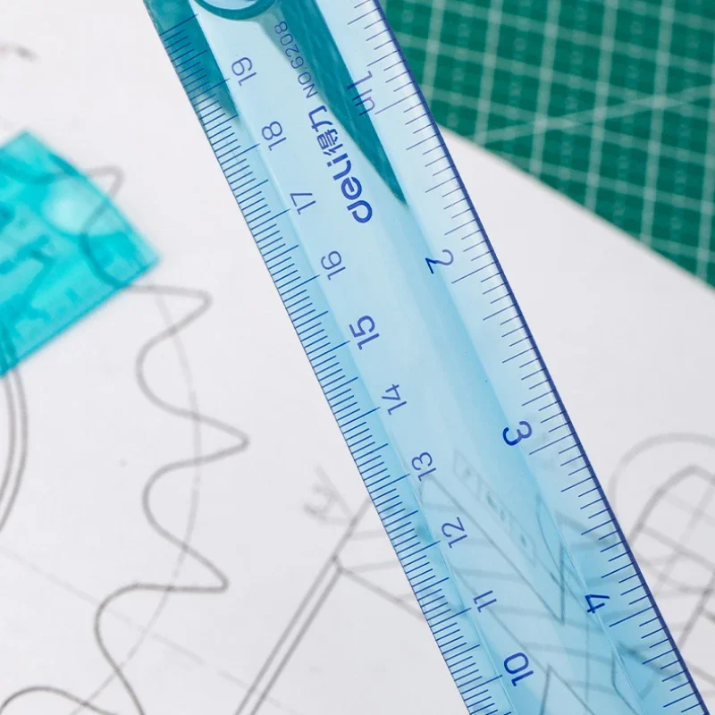 Random 1 Pc 20 cm/8 Inch Flexibale Rulers Soft Plastic, Inches And Metric For School And Office