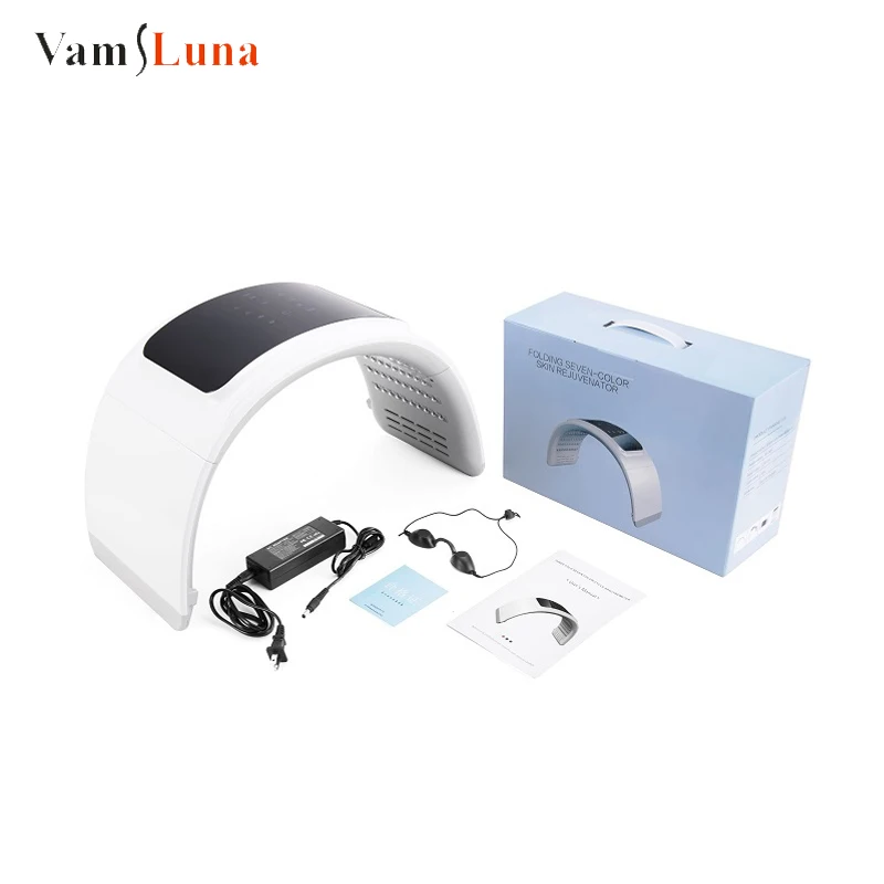 Folding Seven-color Skin Rejuevnator LIght Facial Therapy Machine LED Facial Mask With Seven Modes Anti-Aging Therapy Device