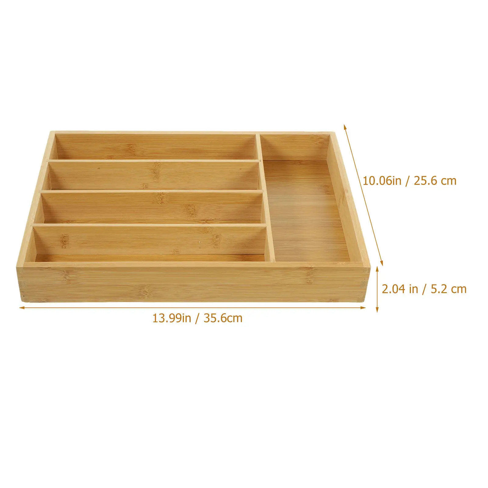 Bamboo Drawer Organizer Bamboo Drawer Storage Box For Pen Storage Organize Multi-compartment Kitchen Utensils Tableware
