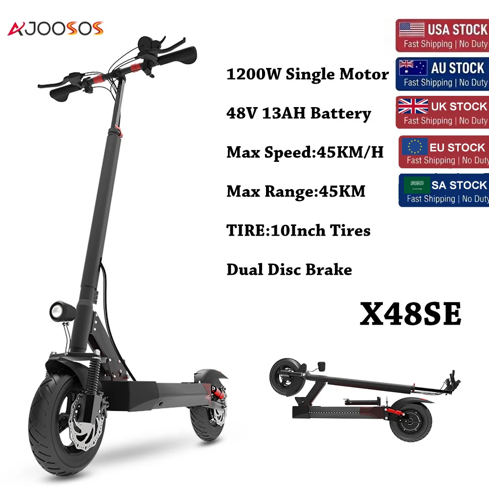 

US EU AU STOCK Electric Scooter X48SE 48V 1200W Powerful Motor Scooter Electric 45KM/H Maximum Speed E Scooter for Adults