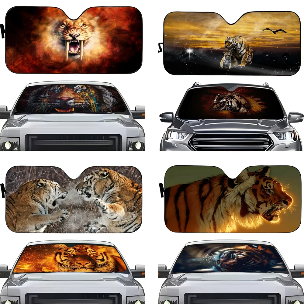 

Bohemian Tibetan Tiger Windshield Sun Shade Car Solar Reflector Protector Window Visor Screen Cover Vehicle Windscreen