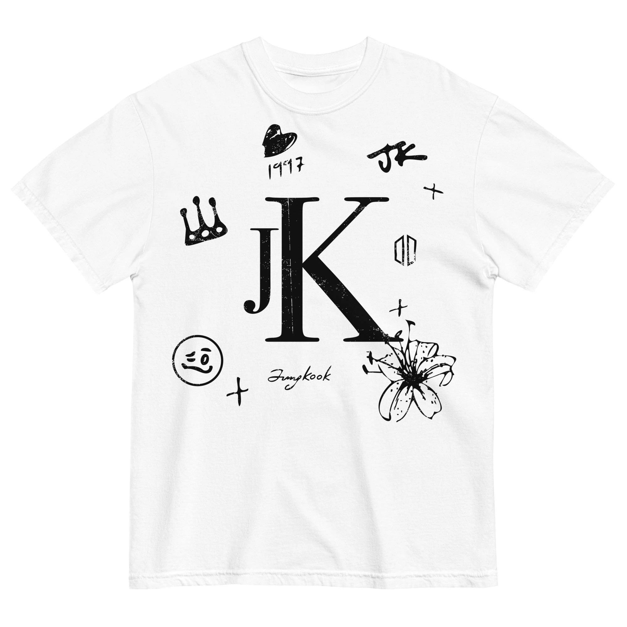 Camiseta Unissex BTS Jung Kook JK Gráficos Kpop Boy Band 2026 Verão Nova 100% Algodão Masculina Feminina Streetwear Presente para Fãs