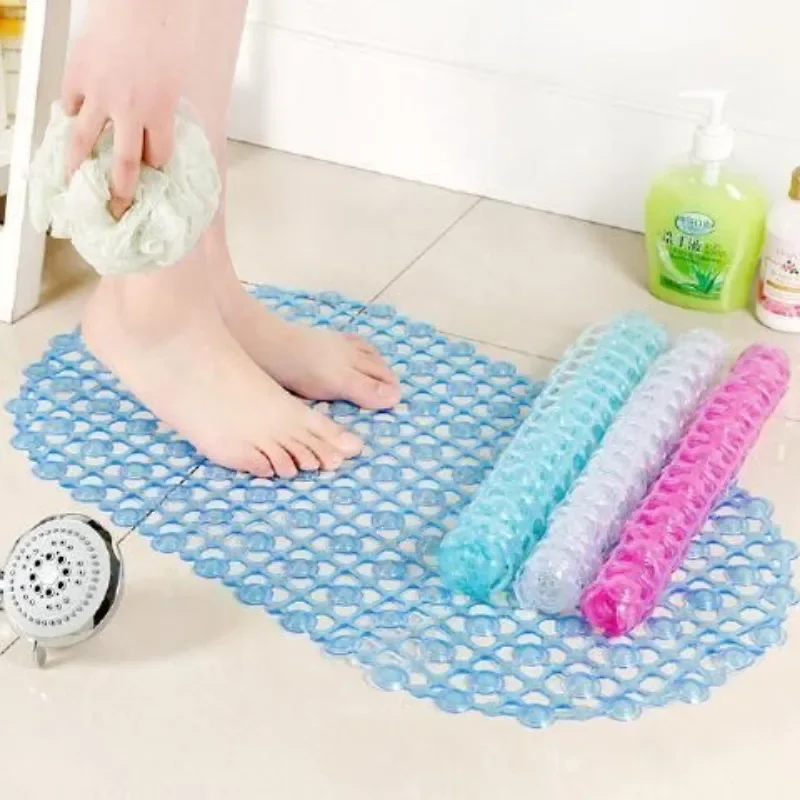 9 Colors PVC Anti-skid Bath Mats Soft Shower Mat Massage Mat with Suction Cup Non-slip Bathtu Bath Mat Bathroom Accessories