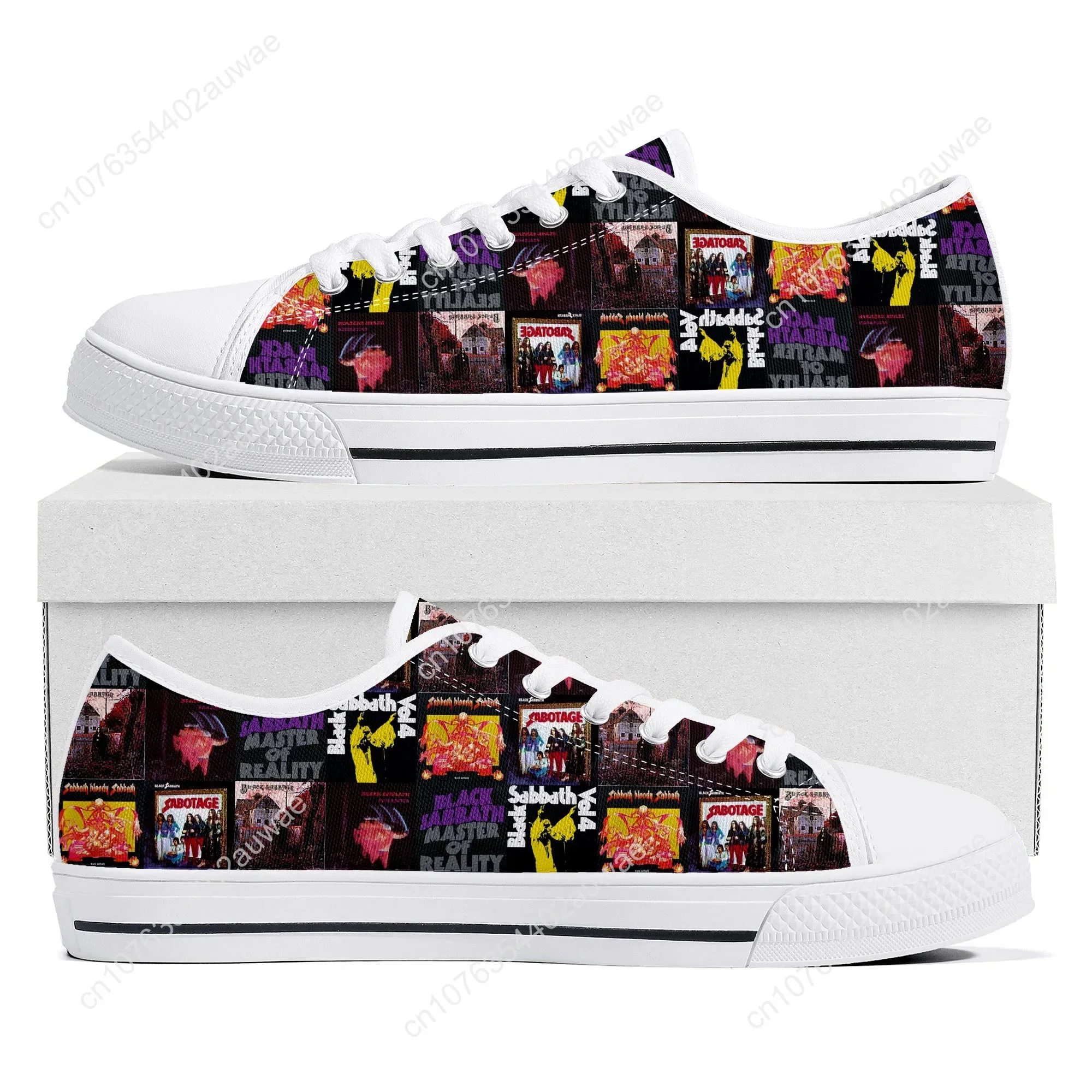 Black Heavy Metal Band Sabbath Lage Top Hoge Kwaliteit Sneakers Heren Vrouwen Tiener Canvas Sneaker Casual Paar Schoenen Custom Schoenen