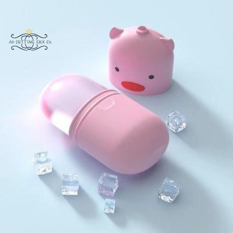 Cartoon Varken Vorm Ijs Gezichtsroller Gua Sha Wallen Roller Lifting Gereedschap Ijsblokjesbakken Ijsballen Gezicht Massager Schoonheidsverzorging