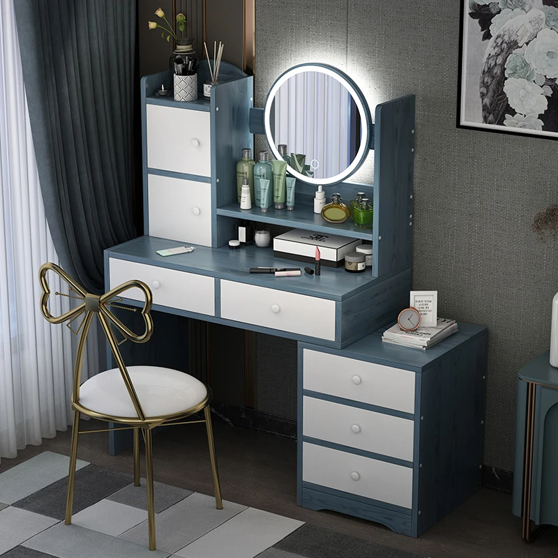 Nordic light luxury light storage cabinets integrated modern simple small bedroom online celebrity ins dressing table