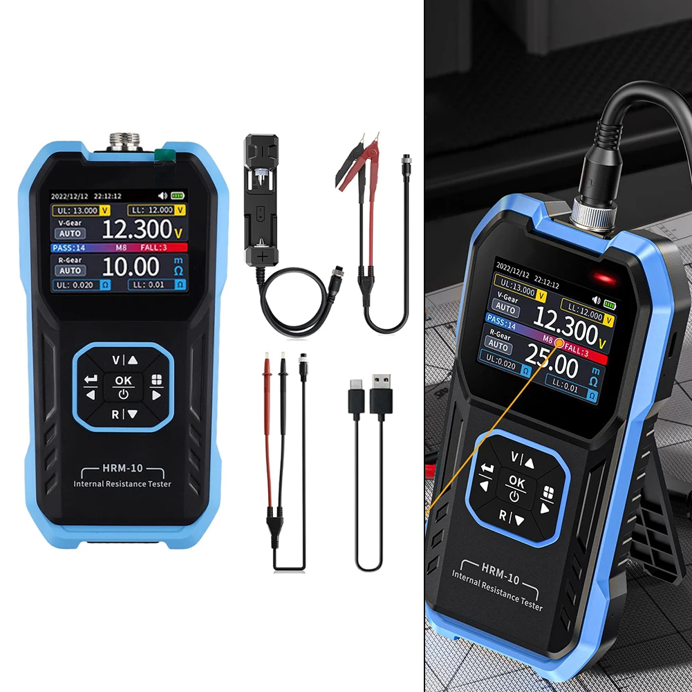 1pc Internal Resistance Tester HRM-10 Internal Resistance Meter For Precision Voltage Resistance Measuring Battery Holder Clip