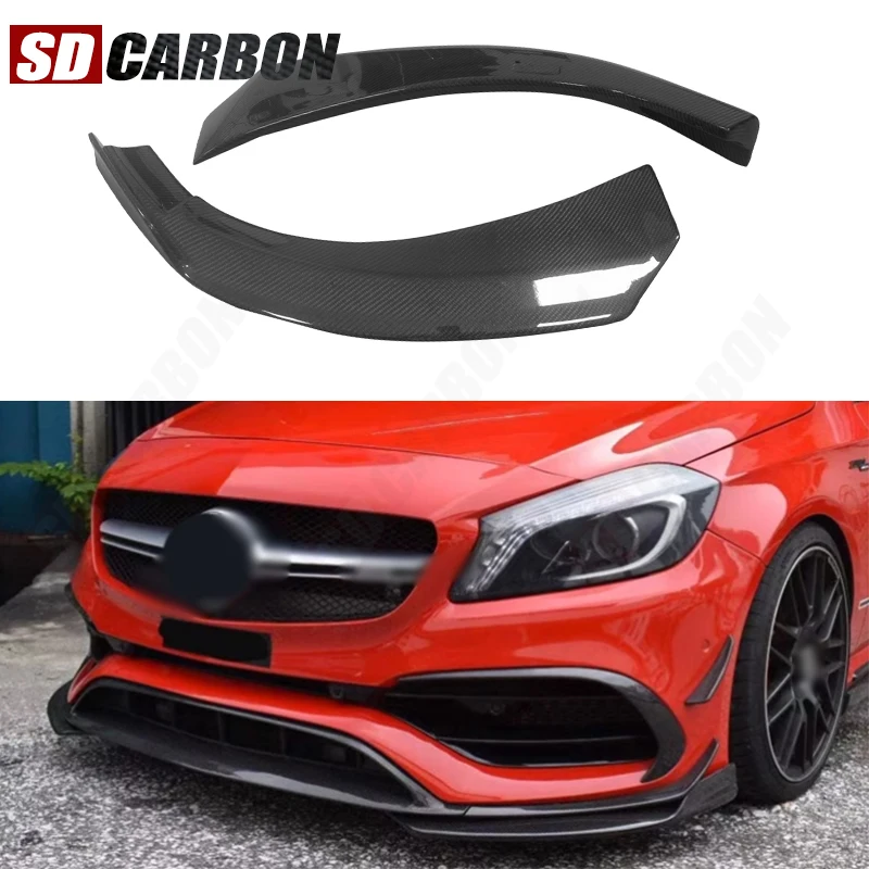 

For Mercedes Benz CLA Class Carbon Fiber wrap angle Car Front Bumper Splitter Corner Trim Cover Front Chin body kit