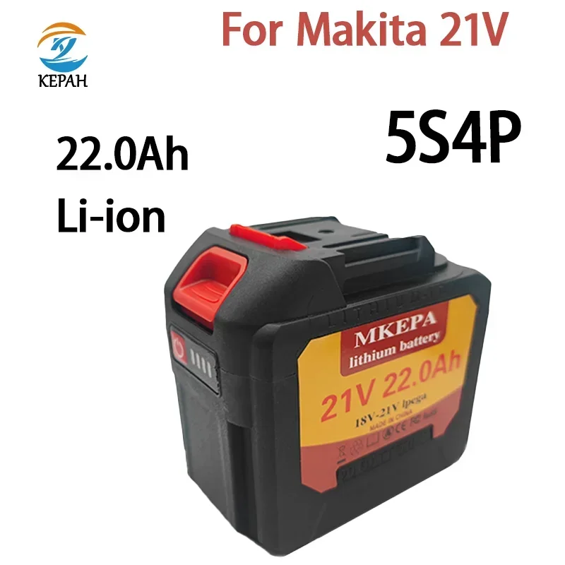 New 18V 21V 5S4P 22.0Ah Rechargeable Lithium Battery For Makita 18v Power Tools Cordless Wrench Saw Drill Grinder Screwdriver