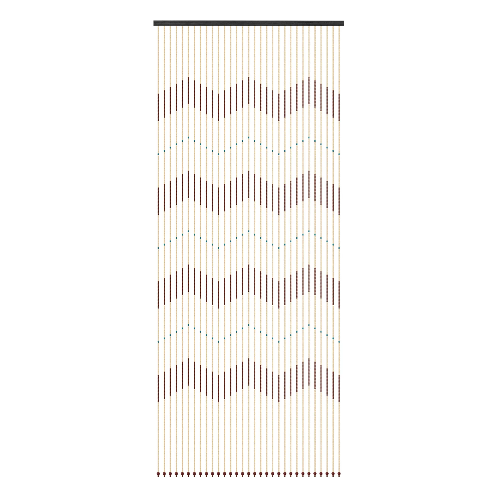 0,9*2,2m 31-reihiger Türvorhang aus Holzperlen mit Wellenmuster, Trennvorhang für Flur/Wohnzimmer/Tür/Fenster – Detail 6