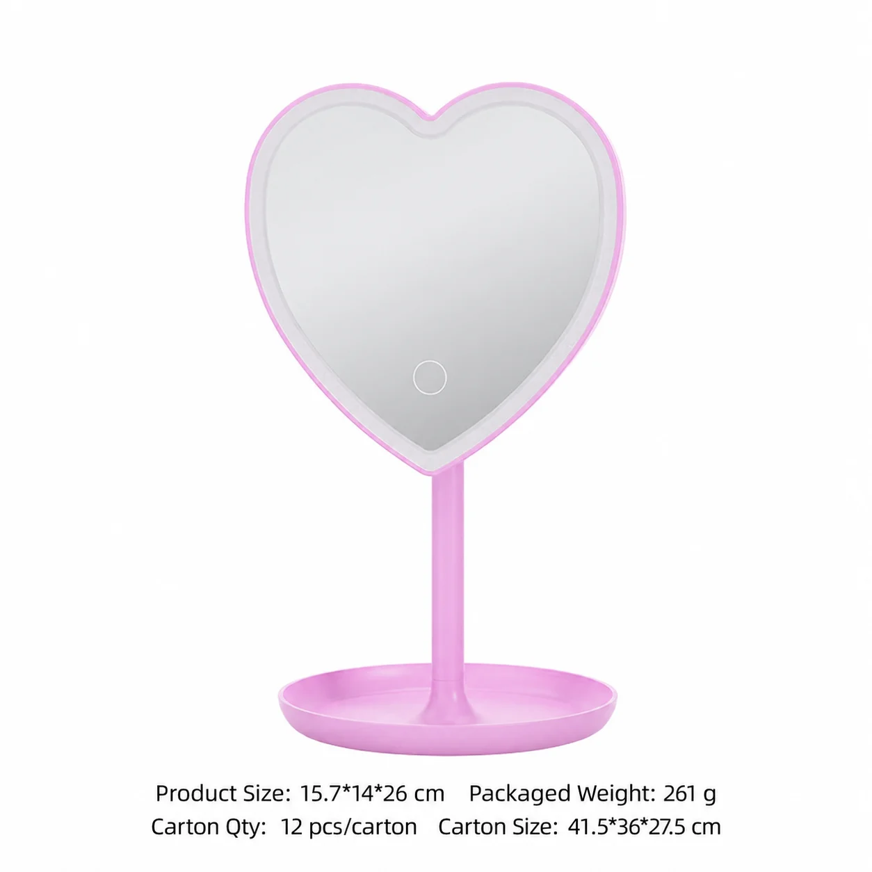 Lighted Vanity Mirror Creative Desktop Makeup Mirror with Adjustable Angle Touch Control Portable Cosmetic Mirror for Daily Use