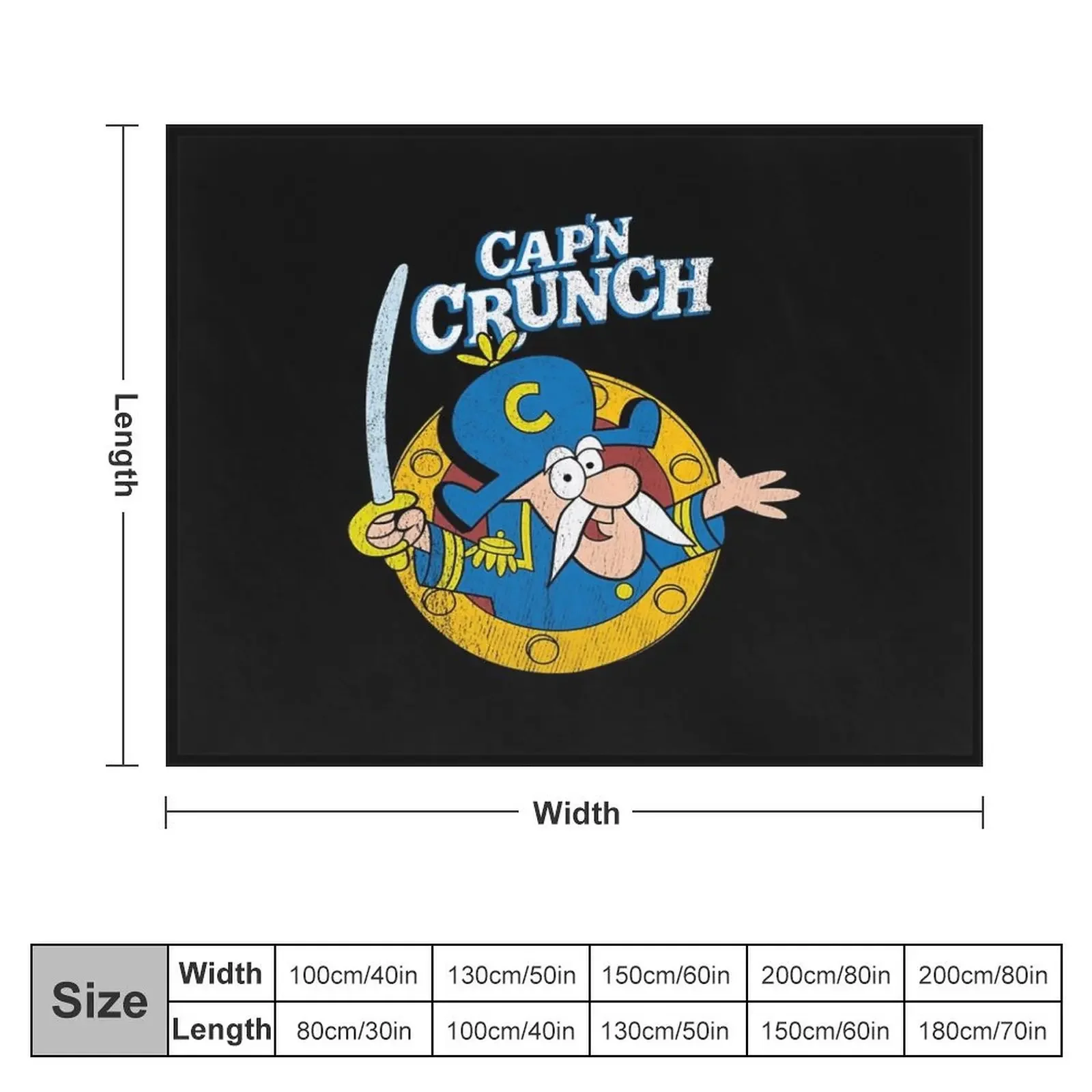 Vintage Crunch Cereal T-Shirt Throw Blanket Soft Plaid Custom Blankets