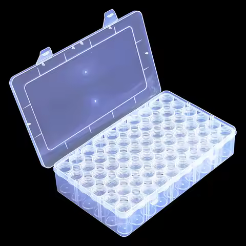 Complete 60-Bottle Diamond Painting Storage Set With Large Organizer Box. Keep Your Gems Sorted &amp; Accessible!