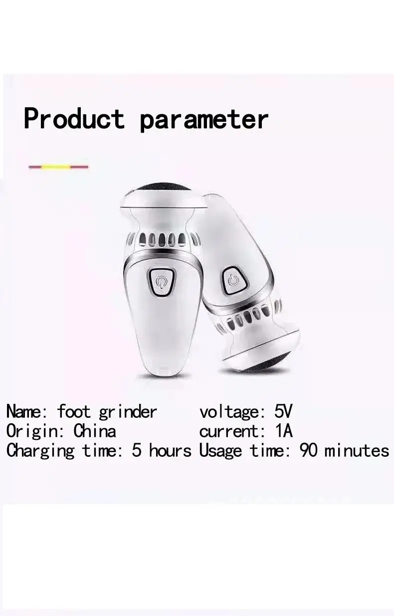 2021 Foot Grinding Machine Smooth Feet Hard Cracked Skin Trimmer Pedicure Device Rechargable Callus Remover Foot File Grinder