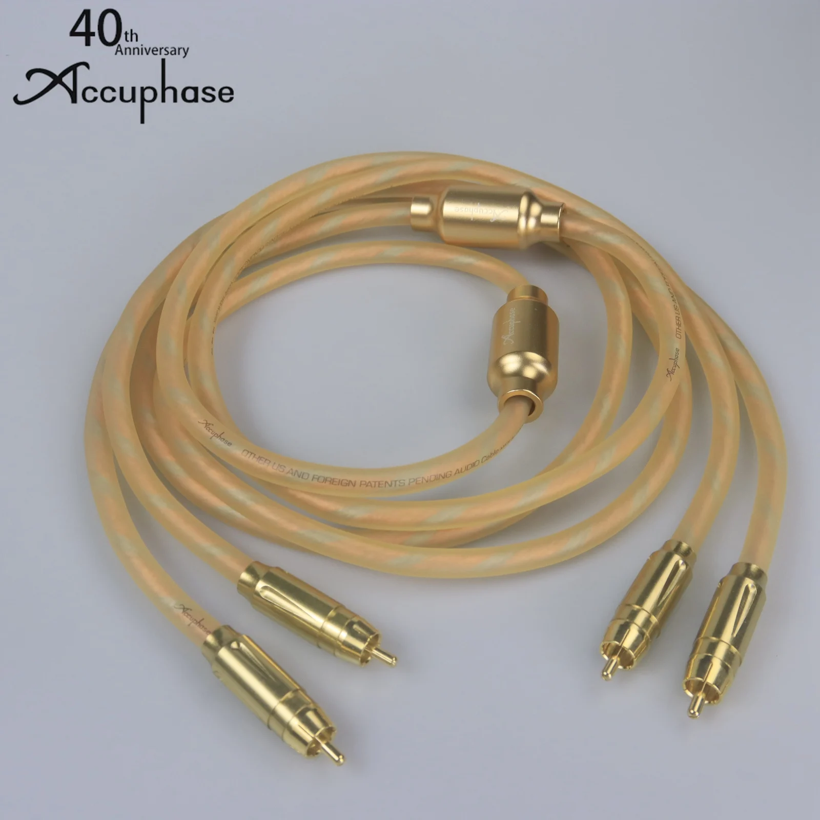 Image of 1 Paar Accuphase HiFi-RCA-Audiokabel mit Anti-Interferenz-Magnetring, CD-Verstärker-Verbindungskabel, hergestellt in Japan