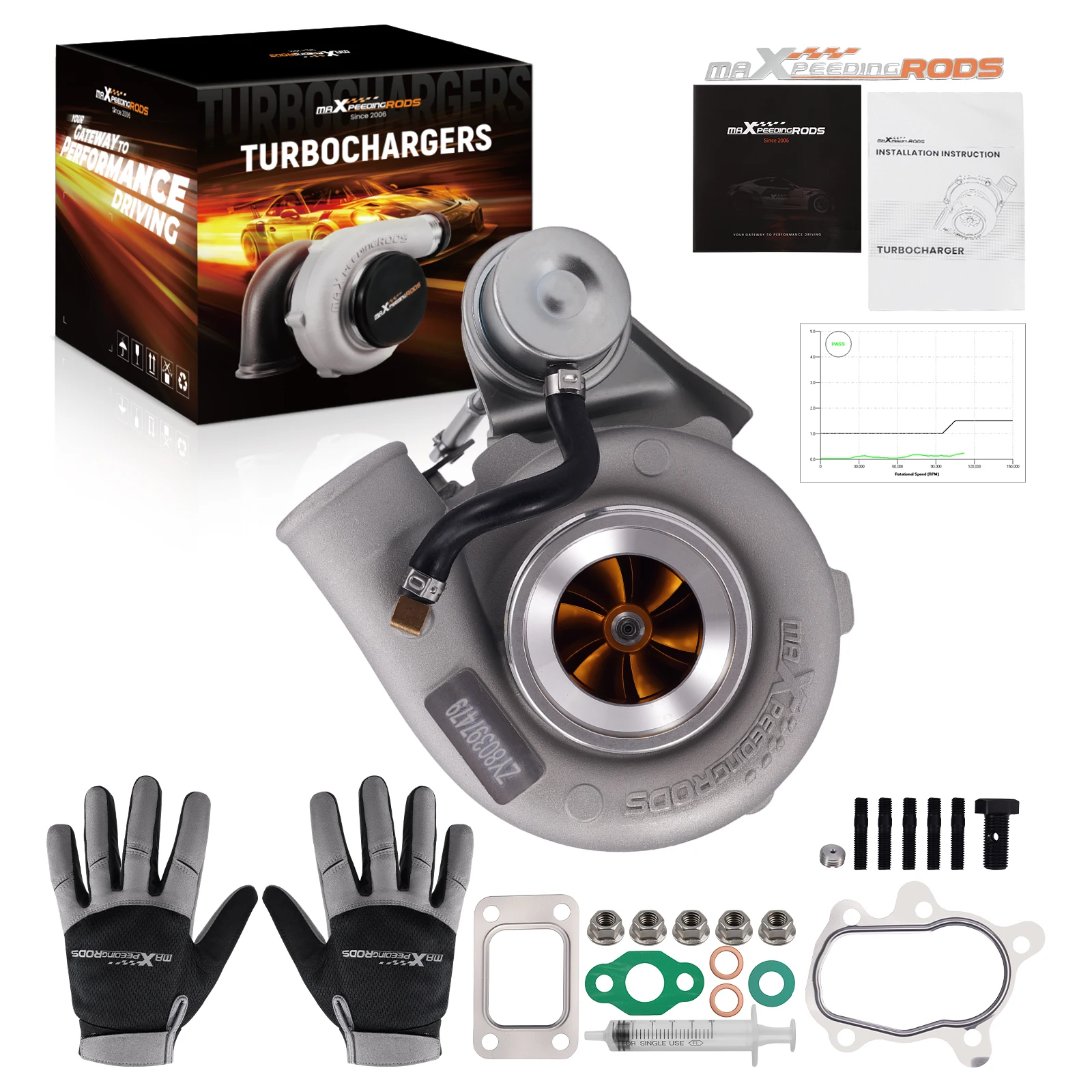 MaXpeedingrods Universal GT28 GT25 GT2871 GT2860 T25 T28 Upgrade Turbocharger Water Oil Cooled .64 A/R Turbine
