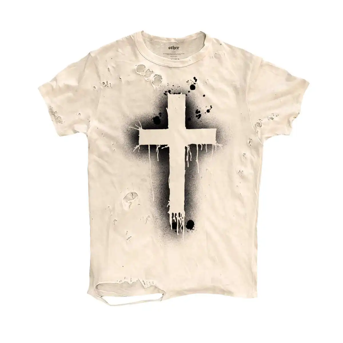 

Gothic Punk Harajuku Style Cross Print Y2K Short Sleeve T-Shirt Dark Punk Ins Trend Tee Top 180g