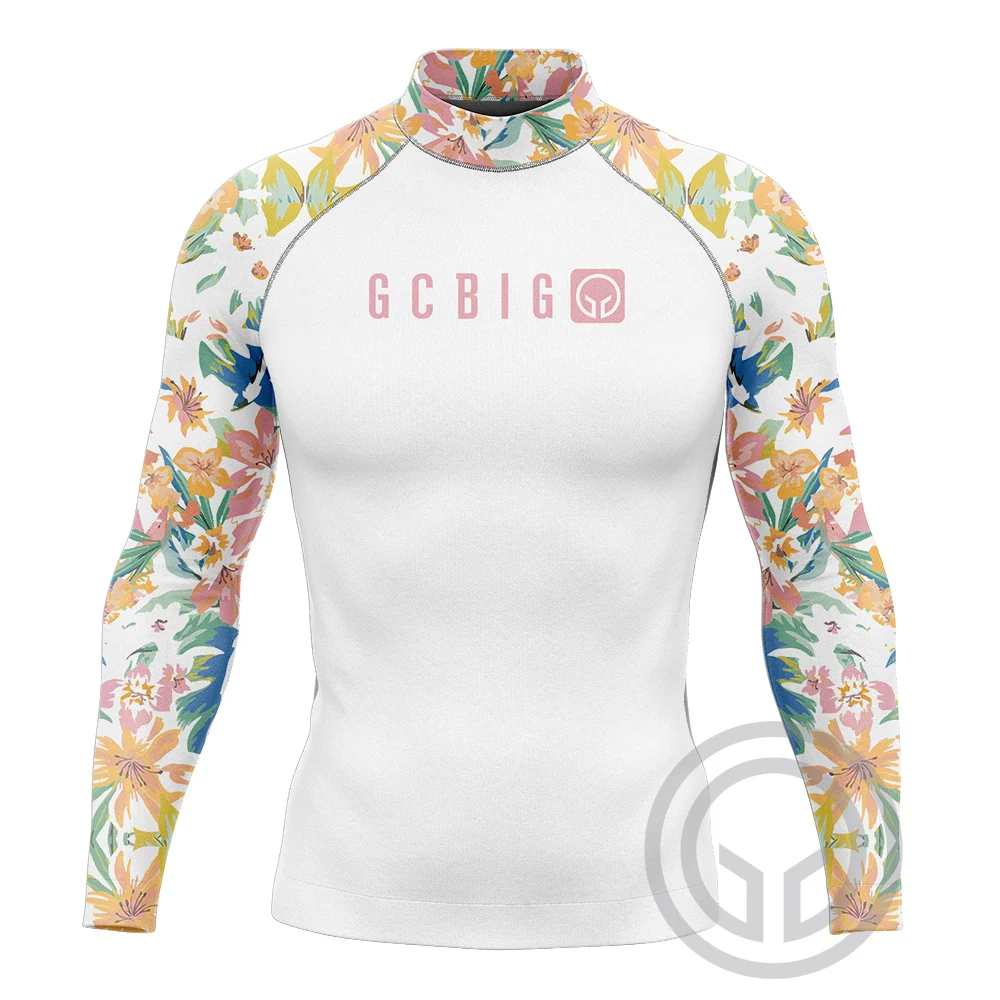 

New Men's Surf Wear Long Sleeve Swim Floatsuit Surf T-Shirt Gym Clothes Swimwear Tops Uv Swimming Tight Rash Guard Beach Surfing