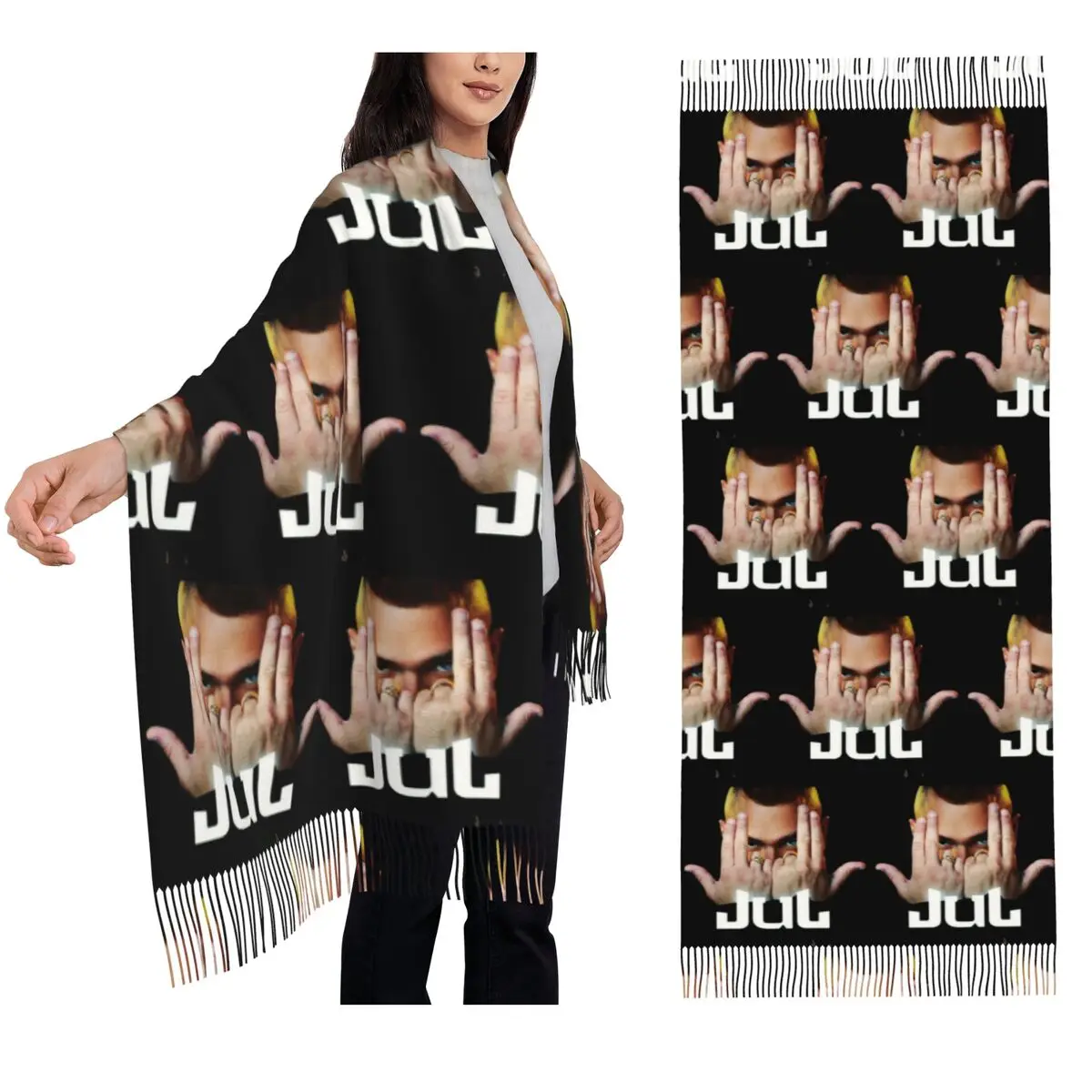 

Женский шарф Jul с кисточками, мягкие теплые шали и накидки, длинная осенне-зимняя шаль