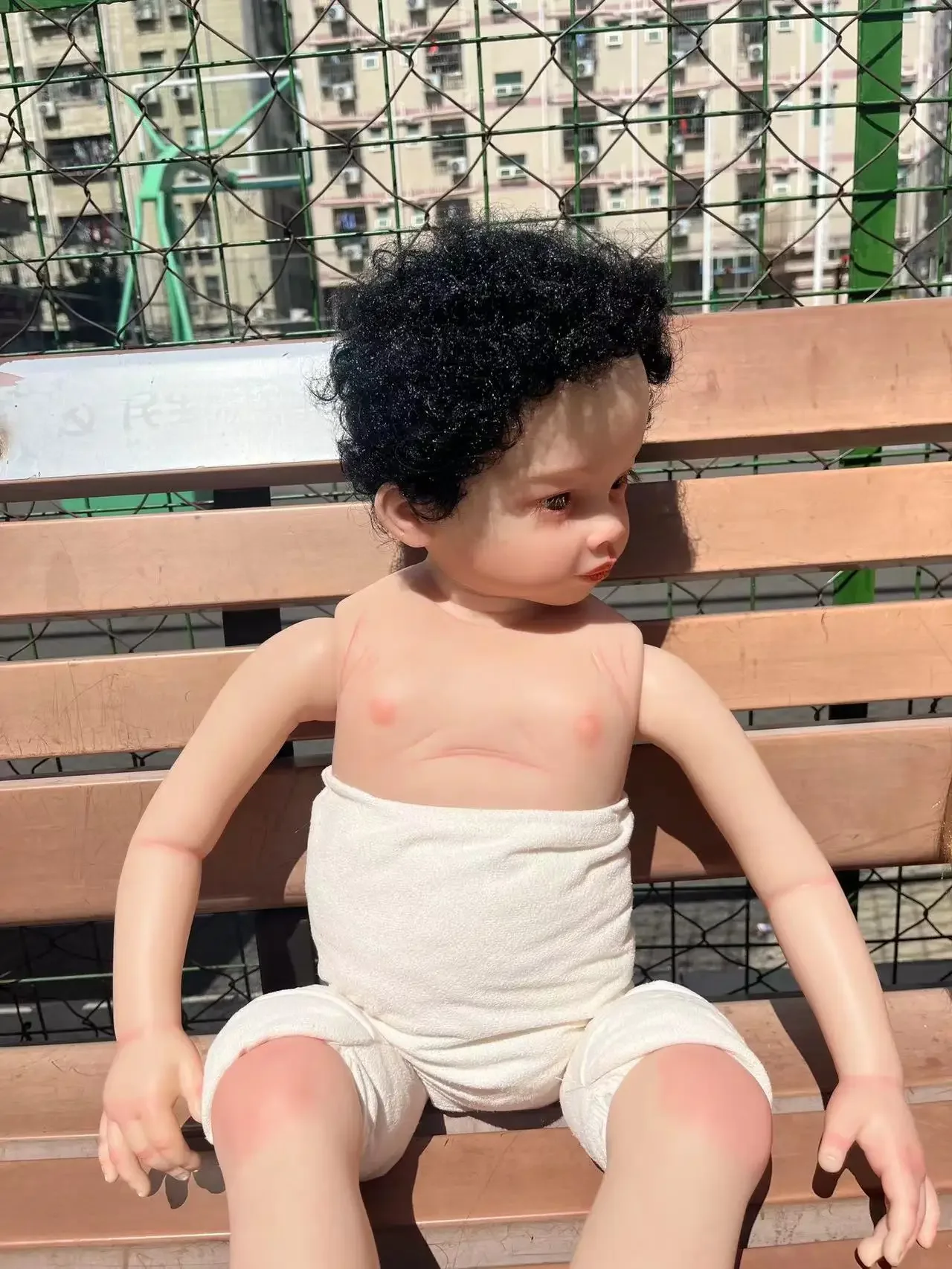 DLS Customized 32inch Limited Supply Reborn Baby  Meili With Hand-Rooted Curly Short Hair Boy Version DIY Part Christmas Gift