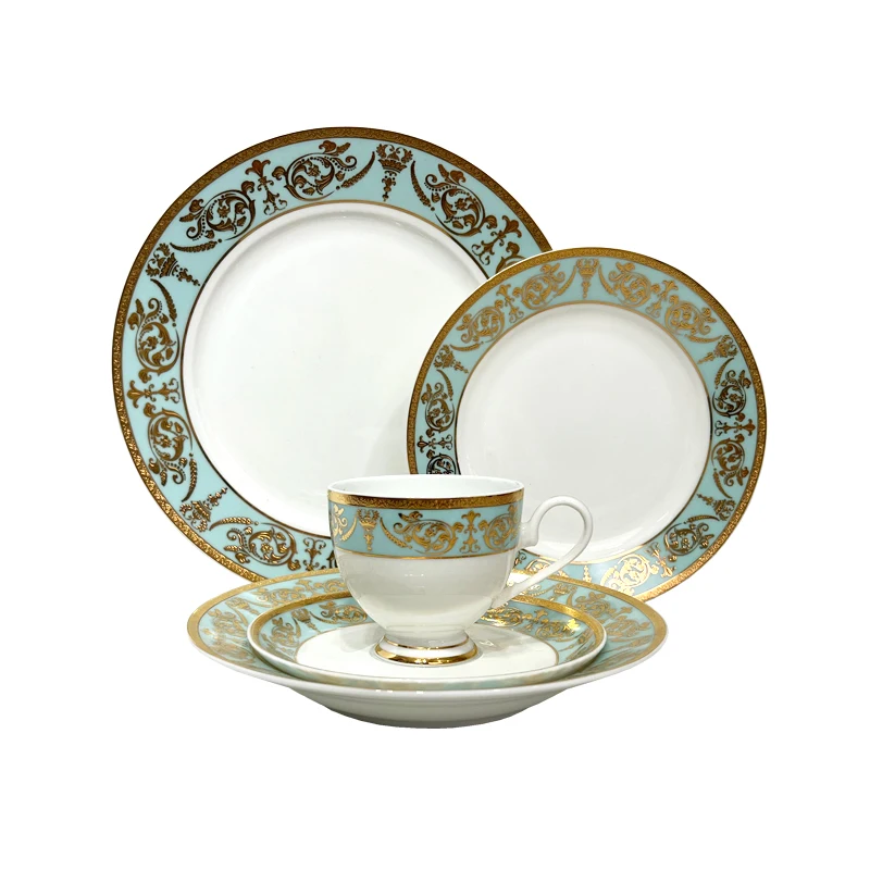 YYHC-Chinese luxury embodying gold tableware Royal style bone China tableware crafts