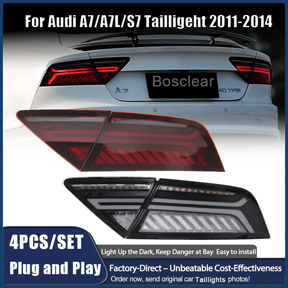 

Задний фонарь в сборе для Audi A7 A7L S7 RS7 Светодиодный задний фонарь 2011-2018 RS7 Задний противотуманный тормозной сигнал поворота Автомобильные аксессуары