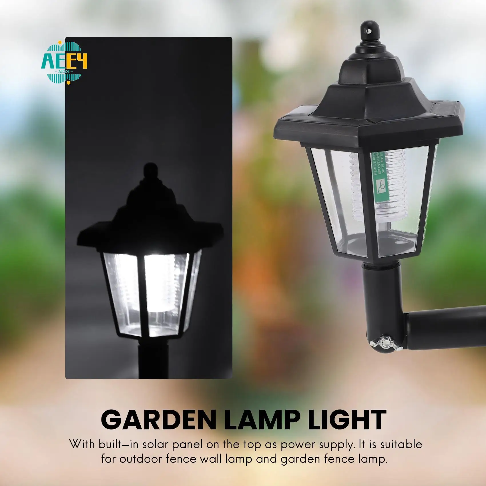 

AEE4-2 X Solar Powered LED Outdoor Garden Fence Wall Lantern Light Lamp Light Sensor