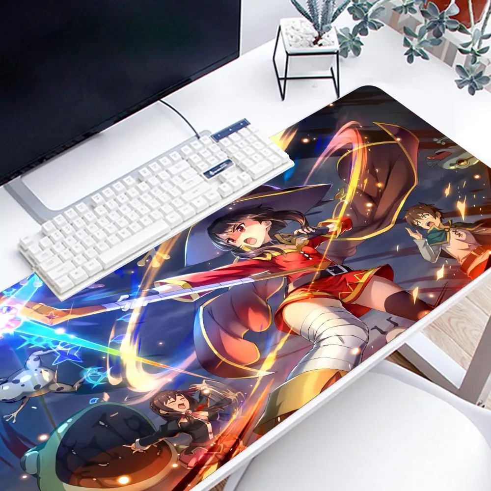 Anime KonoSuba Megumin Mousepad Large Gaming Mouse Pad LockEdge Thickened Computer Keyboard Table Desk Mat