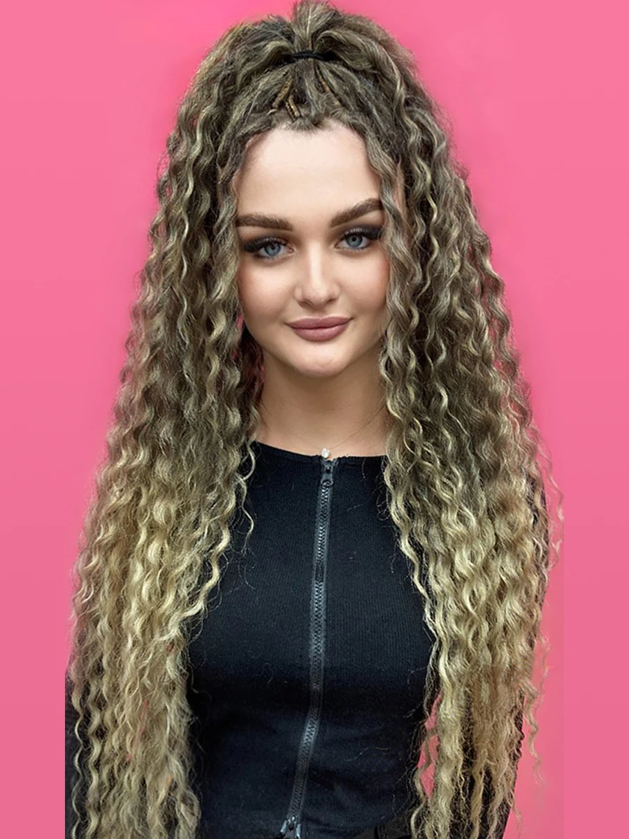 Ariel Curl Hair Deep Twist Crochet Hair Synthetic Braids Afro Curl Ombre 22Inch Water Wave Braiding Hair Extension For Women — 2