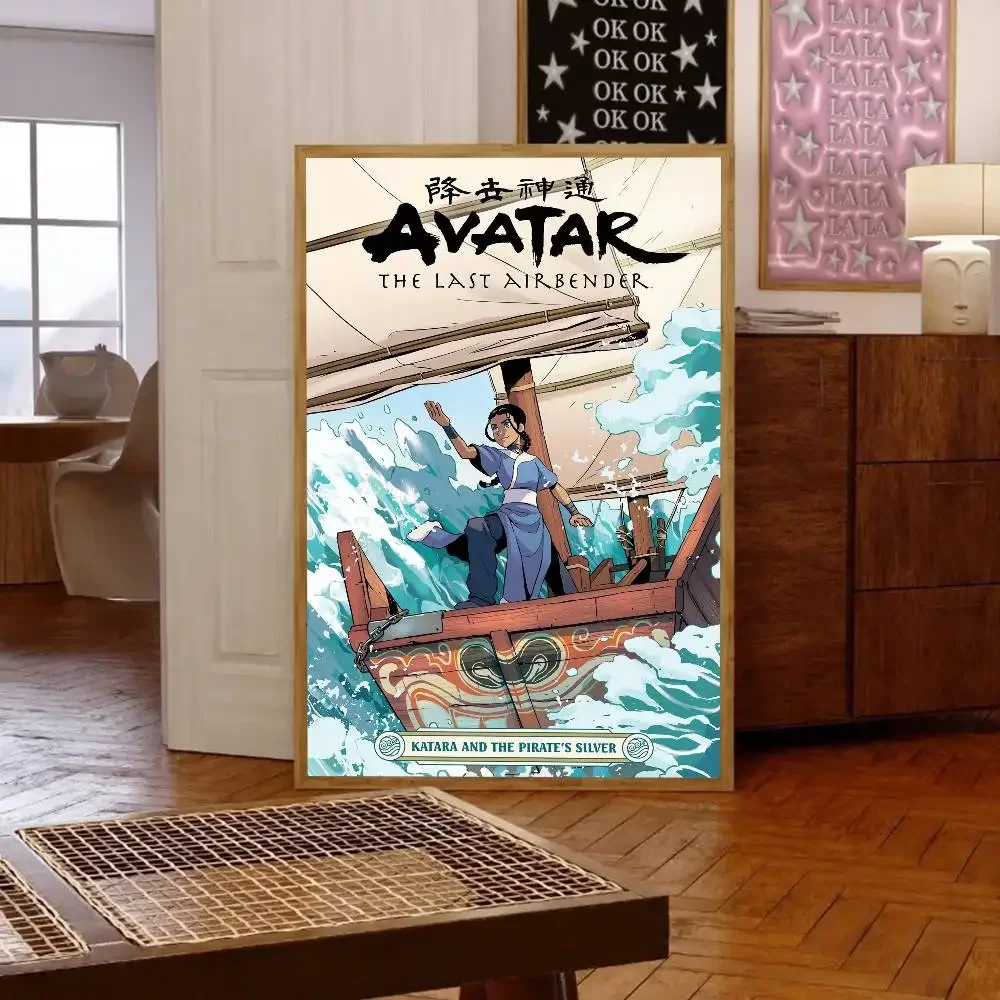 1 قطعة الصورة الرمزية آخر Airbender Aang أنيمي المشارك ذاتية اللصق الفن ورق مقاوم للماء ملصق مقهى بار غرفة جدار ديكور