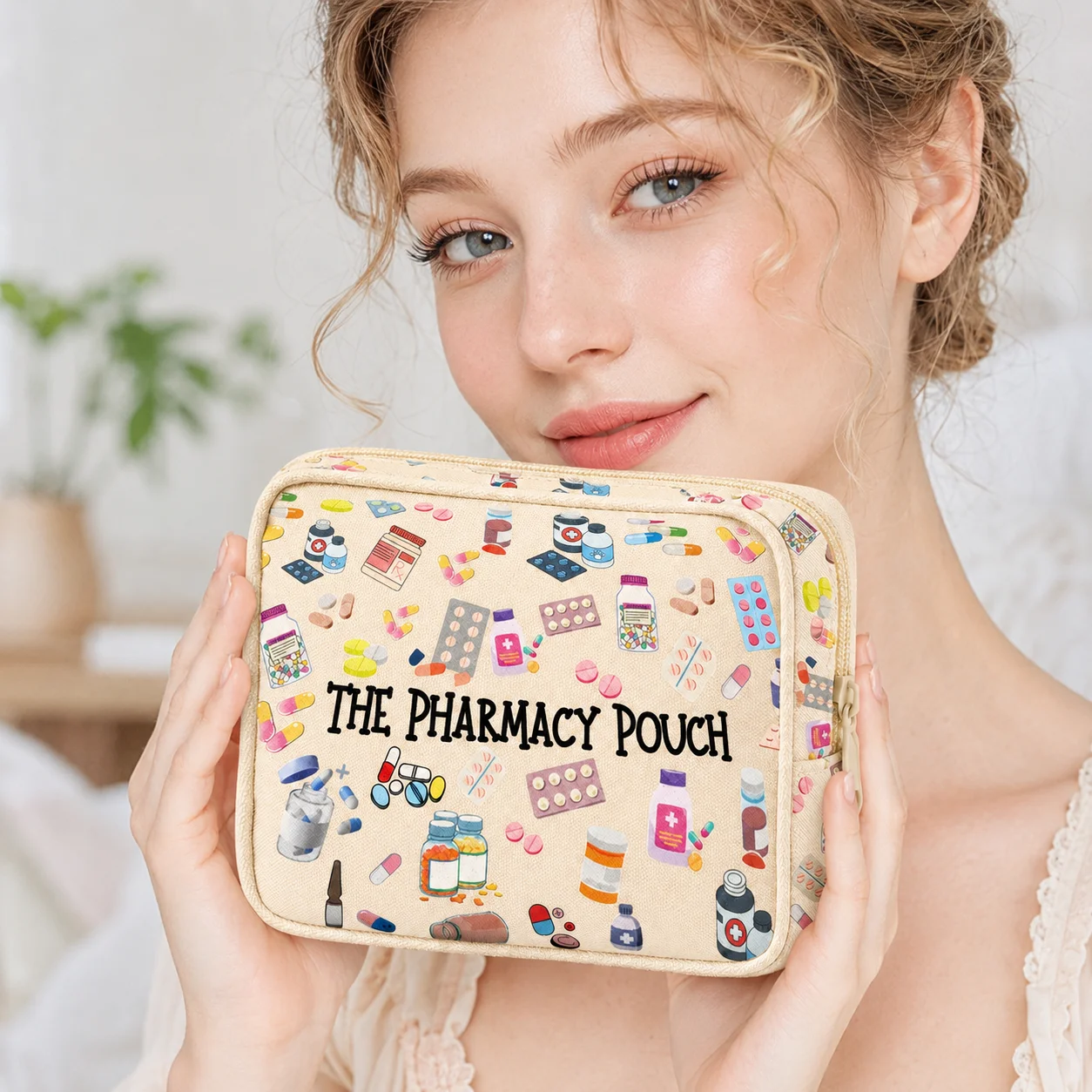 Pharmacy Pouch Cute Printed Medicine Bag Portable Medication Organizer Travel First Aid Storage Case Pill Bottle Toiletry Bag