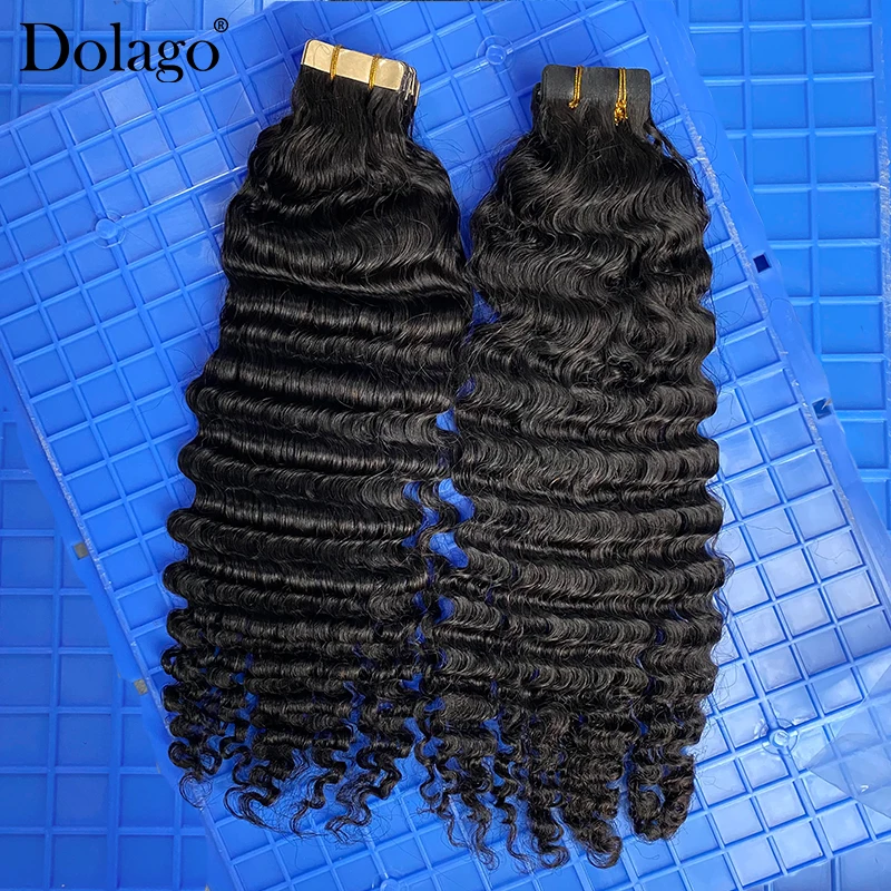 3B 3C Afro Kinky Curly Tape In Human Hair Extensions For Black Women Mongolian Virgin Kinky Curly Tape Ins Microlinks Extensions