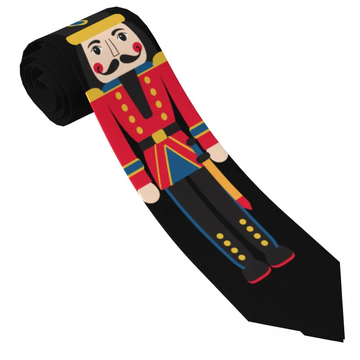 Custom Nutcracker Doll Necktie Men Cartoon Christmas Soldier Toy Cravat For Father's Day