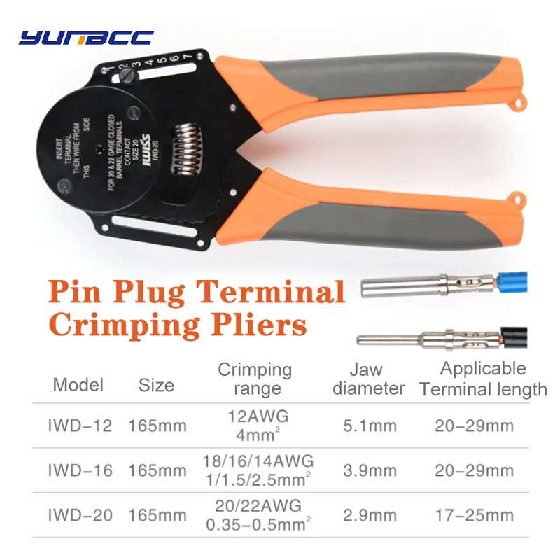 1 Pc IWD IWD-12 IWD-16 IWD-20 Crimper Piller Hand Tool for Deutsch Connector Deutsch DT DTM DTP Terminal W2 Pliers 18/16/14 AWG