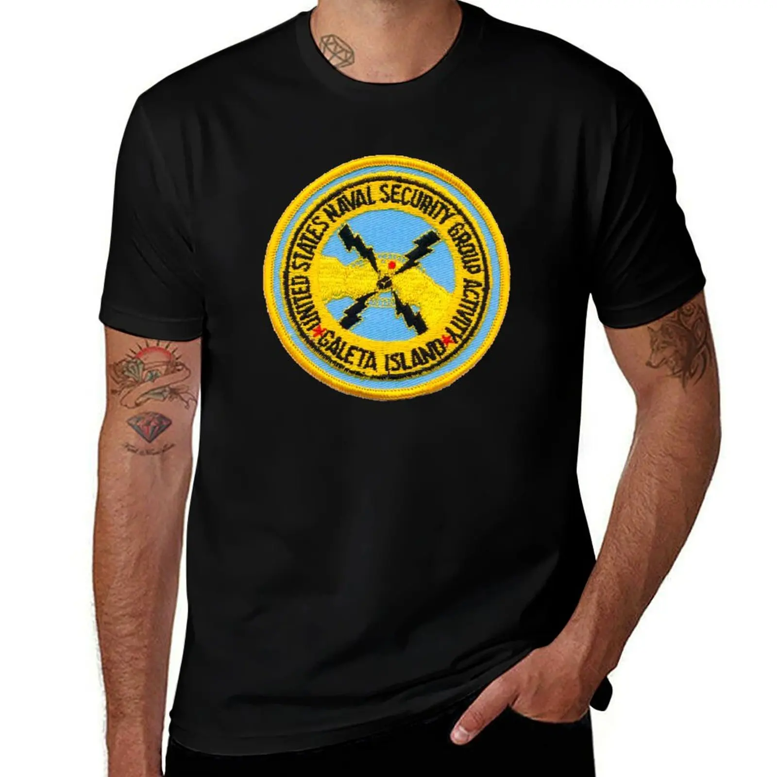 NAVAL SECURITY GROUP ACTIVITY, GALETA ISLAND T-Shirt Retro Style Print Casual Top T-Shirt