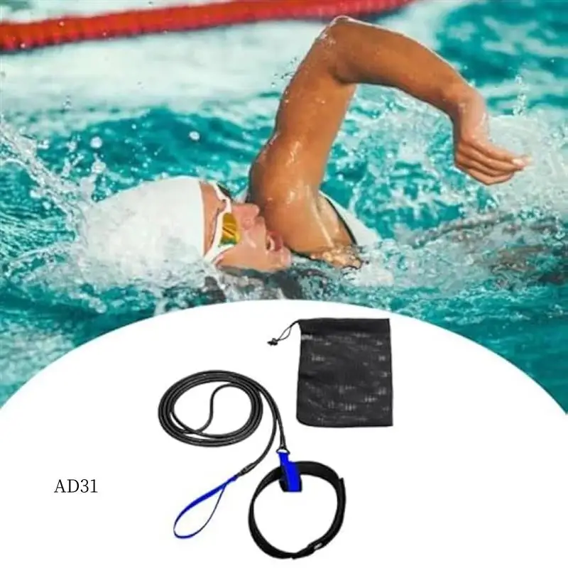 

New-Swim Resistance Belt, Swim Tether Stationary Swimming, Sturdy Training Leash, Resistance Band, Swim Bungee Training Belt