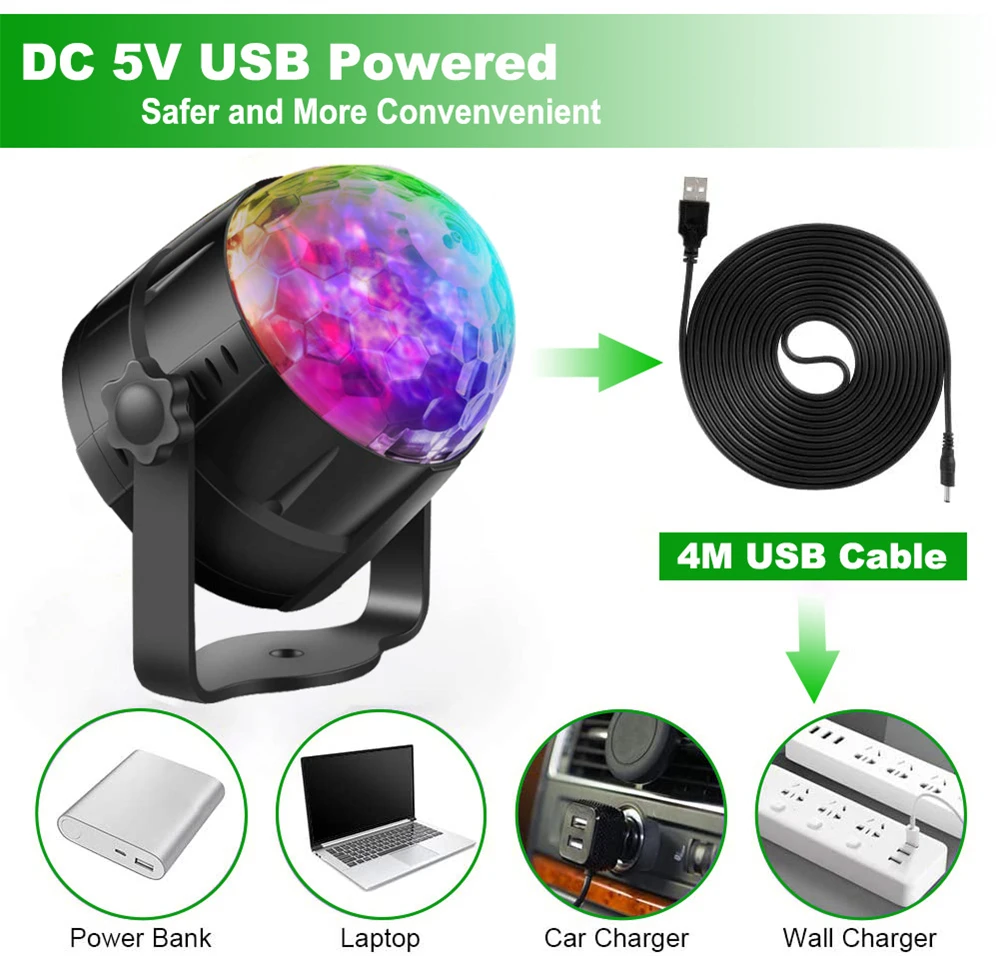 USB 5V Ocean Water Wave 15สี DJ คริสตัลบอลเปลวไฟเลเซอร์โปรเจคเตอร์โคมไฟสำหรับ Wdeeing Xmas บาร์ Disco Party Decor