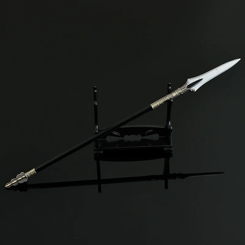22 センチメートル/8.66 インチ西遊記映画とテレビ周囲の象牙の槍古代中国金属武器モデルデスクトップアクセサリーおもちゃの少年